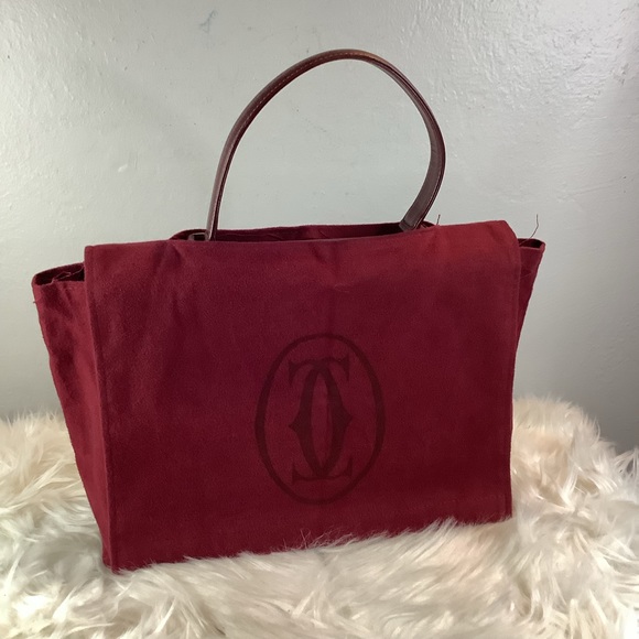 RETRO! 👜👜CARTIER Must Bordeaux Leather Handbag/Kelly Bag - Picture 12 of 13